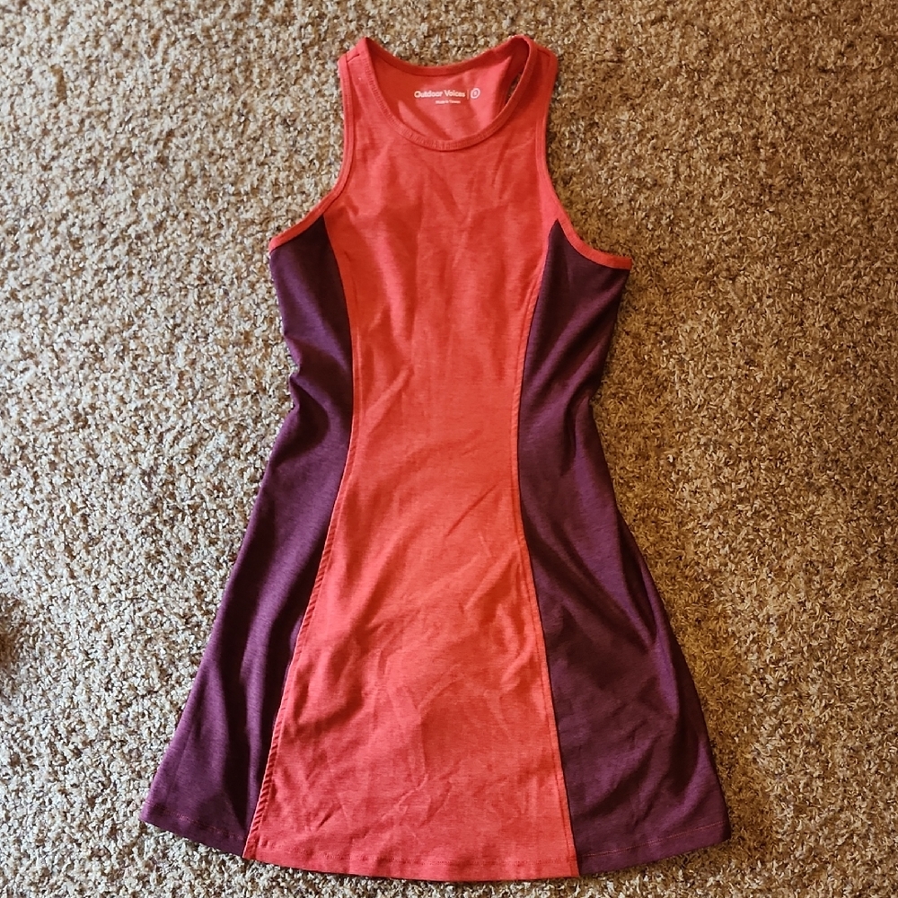 Outdoor Voices Red and Purple Mini Dress